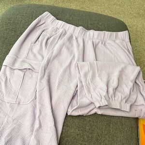 Aerie Lilac Waffle Knit Cargo Joggers